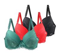 ZTFYKLIN Bolsa 3 Conjunto De Sujetador con Tirantes para Mujer Clásico Ajustado Grande Sexy Cómodo Uso Diario (Hot Pink, 95E) Push Up 100B Deporte Dim Sin Aros Relleno Sujetadores Reductores