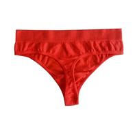 ZTFYKLIN Bragas Amarillas Mujer Interior De Bikini Talle para Transpirable (Red, M) Braguitas Altas Reductoras Algodon Ropa Rojas Talla Grande Braga Menstrual Y Culottes Culote Navidad Encaje
