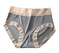 ZTFYKLIN Bragas Rojas Fin De Año Interior Triángulo Algodón Seda Cintura Alta Sexy Hielo Sin Rastro para Mujer (Grey, L) Brasileñas Algodon Tangas Graciosos Mujeres Bikini Blanco Talle Alto