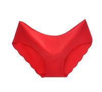 ZTFYKLIN Bragas Rojas Interior Sin Rastro Seda Transpirable Midwaist Color Sólido De Mujer (Red, L) Braga Algodon Deportivas Navidad Princesa Ropa Amarilla Termica Tangas Pack Doradas Invisibles