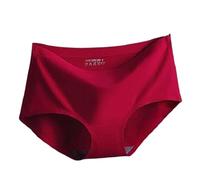 ZTFYKLIN Bragas Sin Costuras Mujer Interior Triangular Sexy De Cintura Media Transpirable Rastro Seda Helada para Primavera/Verano (Red, S) Bikini Tanga Invisible Rojas Talla Grande Ropa Altas