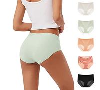 ZTFYKLIN Bragas Sin Costuras Mujer Paquete De 5 Colores Mezclados para Mujer, Interior Cómoda Y Transpirable Popular Rastro Seda Helada (Purple, L) Tangas Graciosos Ropa Amarilla Braguitas