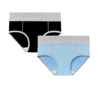 ZTFYKLIN Braguitas Mujer Interior De Algodón para Mujer, Bragas Cintura Alta, Suaves, Paquete 2 (Light Blue, XXL) Interiores Amarillas Bikini Rosa Pack Algodon Altas Sin Costuras We Are Mama