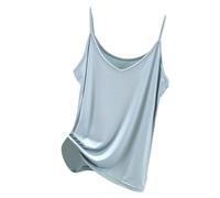 ZTFYKLIN Camiseta Blanca Mujer Top Interior De Verano Sin Mangas con Tirantes Y Cuello En V para Mujer, Adelgazante, Básico, E Informal. (Light Blue, XL) Leggins Cortos Hojas Blancas Body