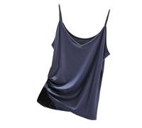 ZTFYKLIN Camiseta Blanca Mujer Top Interior De Verano Sin Mangas Con Tirantes Y Cuello En V Para Mujer, Adelgazante, Básico, E Informal. (Dark Blue, L) Ropa Playa Mono Gris Body Negro Manga
