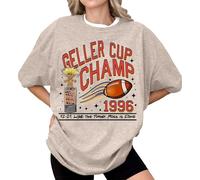 ZTFYKLIN Camiseta Interior Mujer Geller Cup Shirt Friends TV Show tee Football Trophy Graphic Retro 1996 Bowl Funny Thanksgiving (Beige, XL) Top Ropa Fiesta Blusa De Lunares Camisa Oxford Otoño