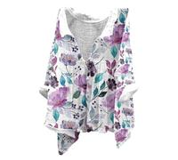 ZTFYKLIN Camiseta Mujer Camisa Lino Perfumada Otoño con Estampado Solapa Y Botones para (Wine, L) Tunica Blanca Blusas Fiesta Top Camisetas Chaleco Rosa Algodón Manga Larga Roja Roupa Mulher