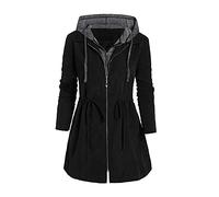 ZTFYKLIN Camisetas Algodon Baratas Sueter Mujer Primavera Gabardina Con Capucha Chaqueta Cuero Granate Cazadoras Vaqueras Mujer Tallas Grandes Chaqueta Mujer Invierno Rebajas Ofertas