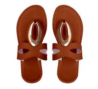ZTFYKLIN Chanclas Brasileras Mujer Sandalias De Playa para Mujer, Zapatillas Casuales Huecas, Zapatos Planos, (Brown, 40) Tacon Dorada Anime Slippers Cruzadas Cuña Comodas Trekking Verano Casa