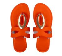ZTFYKLIN Chanclas Brasileras Mujer Sandalias De Playa para Mujer, Zapatillas Casuales Huecas, Zapatos Planos, (Orange, 42) Cuña Baja Circulacion Chinelos Homem Llevar con Plantillas Sandalia