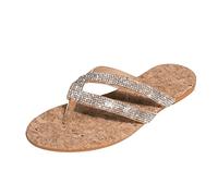 ZTFYKLIN Chanclas Mujer Marca Sliders Beach Women's Flops Sandals Casual Slippers Ladys Shoes (Brown, 40) Zapatillas Playa Sandalias Doradas Tacon Piel Casa Verano Zapato Ortopedico 38 De