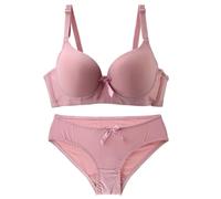 ZTFYKLIN Conjunto De Interior 2 Piezas para Mujer, Sujetador Y Braguita con Relleno Cómodos Ajuste Regular Bralette Sin Sujetadores Broche Delantero (Red, 90C) Lactancia Talla Grande Post