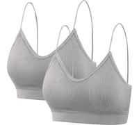 ZTFYKLIN Conjunto De Piezas para Mujer, Interior Talla Grande con Correa Superior Sin Costuras, Almohadilla El Pecho, Sujetadores Deportivos La Isla (L, L) Sujetador Que Junta Pecho Reductor