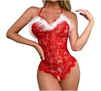 ZTFYKLIN Conjuntos De Lencería Sexy Navideña para Mujer: Camisón, Sujetador, Braguita Y Tanga. Vestidos Mujer (Red, S) Lenceria Regalos Eroticos Camisón Eróticos Hot Corset Conjunto Tangas