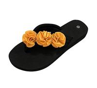 ZTFYKLIN Flip Flops Mujer Zapatillas Para Damas Verano Chanclas Punta Abierta Flores Sandalias Bohemias Zapatos Casuales (Orange, 38) Shoes And Blues 39 Cool Arcopedico Doradas Planas Negras