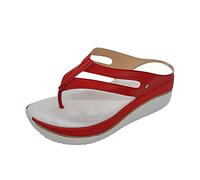 ZTFYKLIN Hawaianas Mujer Chanclas Slope Talón Hueca De Verano (Red, 40) Sandalias Andar para Shoes and Blues Tiburon Negras Womens Sliders Doradas Planas Sandalia Plateada con Plataforma Caminar