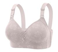 ZTFYKLIN Large Size Gathering Anti Sagging Breathable Thin Back Non No Ring Bra Sujetadores Camisetas (Grey, XXXL) Sujetador Mujer Reductor Sin Aros Lactancia Algodon Escote Profundo Push Up