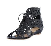 ZTFYKLIN Sandalia Mujer Sandalias Hollow Retro Women'S Out Casual Zipper Ladies Shoes Femeninas Black, 37 Verano Deportivas Naranjas Fascitis Plantar Cerrada Comodas Plana Negra Blancas Memory