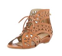 ZTFYKLIN Sandalia Mujer Sandalias Hollow Retro Women'S Out Casual Zipper Ladies Shoes Femeninas Brown, 41 Senderismo Trekking Cuñas Blancas Cuña Negra Agua Women Sandals Summer Hippies Marron