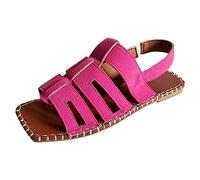 ZTFYKLIN Sandalia Mujer Sandalias Para Elegantes, Planas, Con Punta Abierta, De Verano, Informales, Cómodas, La Playa, Zapatos Viaje Hot Pink, 41 Zapatillas Fascitis Plantar Bio Piel Tacon