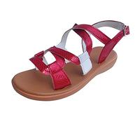 ZTFYKLIN Sandalias Cangrejeras Mujer Correa De Hebilla Shoeswalkoutdoorschoolgirl (Red, 37) Cuñas Beige Playa Plataforma Zapatos Marrones Yute Doradas Planas Comodas Alpargatas Azules Plateadas