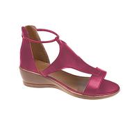 ZTFYKLIN Sandalias Comodas Mujer Cremallera Verano Abierto Color Sólido Zapatos De Casual Cuñas Toe Red, 37 Alpargatas Cuña Blancas Joya Calzado Barefoot Bonito Sandalia Deportiva Anatomicas