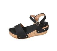 ZTFYKLIN Sandalias Comodas Mujer De Hebilla Una Línea Con Fondo Grueso Bizcocho Cuerda Tamaño Verano Para (Black, 38) Tallas Grandes Azules Hippies Sandals & Slides Rosa Palo Zapatos