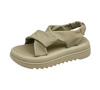 ZTFYKLIN Sandalias Comodas Mujer De Playa Muy Buen Gusto Con Fondo Grueso Verano Para Pantuflas Coloridas (Grey, 40) Doradas Plantillas Anatomicas Sandalia Roja Cuñas Rosa Palo Plataforma Negras