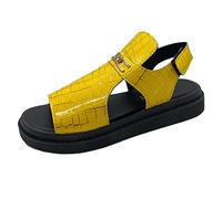 ZTFYKLIN Sandalias Comodas Mujer Zapatos De Cuña Pez Imitación Yellow, 42 Cangrejeras Vestir Para Pie Ancho 38 Marrones Hippies 42 Fascitis Plantar Talla 35 Cuñas Verano Azules Color Beige