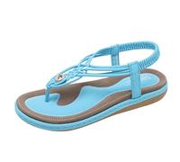 ZTFYKLIN Sandalias Flip Flop Mujer Metal Shoes Spring Women'S Fashion Summer Flat Style And (Sky Blue, 40) 42 Chanclas De Verano Zapatillas Casa Con Cuña Fascitis Plantar Plataforma Sandalia