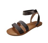 ZTFYKLIN Sandalias Mujer Verano Romanas De Para Mujer, Con Correa Sandalias, Zapatos, Planas Grey, 40 Cuña Baja Alpargatas Rojas Menorquinas Plataforma Negra Zapatos Planos Amarillas Cuñas