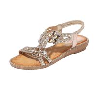 ZTFYKLIN Sandalias Ortopedicas Mujer Con De Imitación Para Mujer, Zapatos Verano Punta Abierta Y Tacón Grueso Pendiente Inferior Gold, 42 Cuñas Cerradas Cangrejeras Piel 42 Azules Calzado 2026