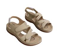 ZTFYKLIN Sandalias Ortopedicas Mujer Deportivas Para Con Soporte El Cómodas Exteriores Correa Ajustable Gancho Y Bucle Zapatos De Playa Verano (Beige, 38) Plataforma Comodos Pie Cavo Chanclas