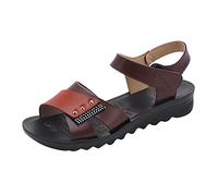 ZTFYKLIN Sandalias Plataforma Mujer De Mujer, Zapatos, Chanclas Cómodas Para Con Soporte, Cuña Informales Verano, Zapatos Función Masaje (Orange, 41) Cuñas Plana Negras Wedge Sandals Women