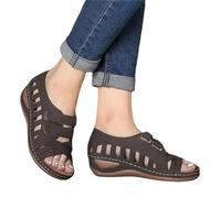 ZTFYKLIN Sandalias Verano De Mujer Zapatos Cuñas Chanclas Hebilla Correa Para Coffee, 36 Zapato Menorquinas Plataforma Cuero Trekking Zapatillas Comodas Pie Cavo Elegantes Ortopédicas Agua