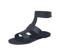 ZTFYKLIN Sandalias Verano Todos De Tamaño Abierto Roman Fashion Concuerda Con Las Big Ladies Al Estilo Planas Femeninas (Black, 37) Shoes And Blues Mujer Zapatillas Senderismo Zapatos Confort