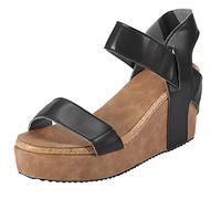 ZTFYKLIN Sandalias Verano Zapatos De Playa Casuales Transpirables Para Mujer, Chanclas Abiertas, Con Cuña, Punta Mujer Black, 41 Cuñas Sandalia Plana Negra Zapato Destalonado Mayor Comodos Cuña