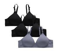ZTFYKLIN Sports Bras Women's 3 Pack No Underwire Breathable Full Support Plus Size Brassiere Everyday Bra For Older Women Gathered Comfortable Underwear Daily (Brown, XL) Sujetador Selene Sin