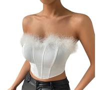 ZTFYKLIN Street Hottie Pecho De Plumas Hueso Pescado Barbeling Europa Y Unidos Sexy Fajas Uctoras Mujer (White, XS) Corset Rojo Negro White Blanco Corpiños para Vestir Pirata Verde Black Red