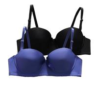 ZTFYKLIN Sujetador De Copa Media Fina Ajustable con para Mujer Sujetadores Cierre Frontal (Blue, XXL) Sin Tirantes Aros Adhesivo Reductor Dim Lactancia Espalda Descubierta Talla Grande