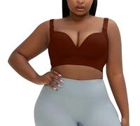 ZTFYKLIN Sujetador De Mujer Talla Grande con Ajuste Anticaída Y Escote Lateral Lencería Sexy Sujetadores Lactancia Relleno (Coffee, 42/95B) Reductor Aros Deportivos Postoperatorio Deportivo Alto
