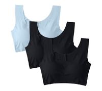 ZTFYKLIN Sujetador Deportivo Cómodo Y Elástico para Mujer con De Uso Diario 3 Piezas Sujetadores Cables (Purple, L) Sin Aros Espalda Ancha Dim Algodon Reductores Doble Push Up Tirantes Relleno