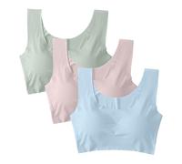 ZTFYKLIN Sujetador Deportivo Cómodo Y Elástico para Mujer con De Uso Diario 3 Piezas Sujetadores Cables (Pink, S) Sin Aros Reductores Postoperatorio Triumph Dim Intimisimi Tirantes Relleno Alto