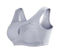 ZTFYKLIN Sujetador Deportivo De Algodón Color Sólido Cómodo para Mujer Sin Anillo Dormir Y Ajuste Rastro Sujetadores Top (Grey, S) Postoperatorio Aros Relleno con Dim Post Cirugia Reductor