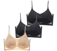ZTFYKLIN Sujetador Deportivo El Tercer Conjunto De Sujetadores Sin Tirantes para Mujer Cómodo Ice Y Camiseta con Espalda Transparente (E, L) Aros Camisetas Senora Relleno Top Deporte Lactancia