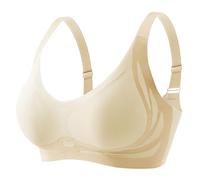 ZTFYKLIN Sujetador Deportivo Mujer Alto Impacto Sujetador Sin Aros Push Up Suaves Ajustado Comodos Bandolera de Mujer con Almohadillas Sports Bra para Yoga Running Fitness Blanco L