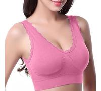 ZTFYKLIN Sujetador Deportivo Mujer High Support Bras For Women Adjustable Strap Full Coverage Up Comfortable No Underwire Wireless (Hot Pink, XXXL) Sujetadores Intimisimi De Algodon Reductores