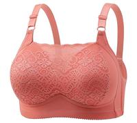 ZTFYKLIN Sujetador Espalda Descubierta Type Thin Mould Cup Middle and Old People Comfortable Underwear Four of Women's Bra (Red, 44) Ancha Push Up Que Junta El Pecho Sin Aros Reductor