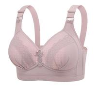 ZTFYKLIN Sujetador Espalda Descubierta Women's New Plus Size No Underwire Top Bra Thin Breathable Big Breasts To Show Small Beauty Back Four (Grey, D) Antiarrugas Barato Refuerzo Lateral Sin