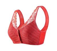 ZTFYKLIN Sujetador Lactancia Deportivo De Encaje Sin para Mujer, Talla Grande, con Frunces (Red, 46) Reductor Postoperatorio Pecho Aros Tallas Grandes Espalda Descubierta Sujetadores Mujer Ancha